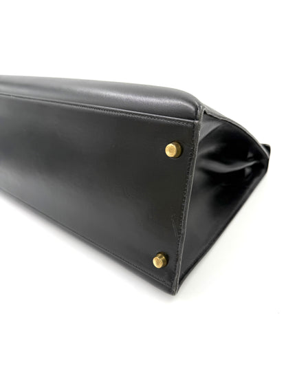 HERMÈS Kelly 40 Boxleder schwarz GHW