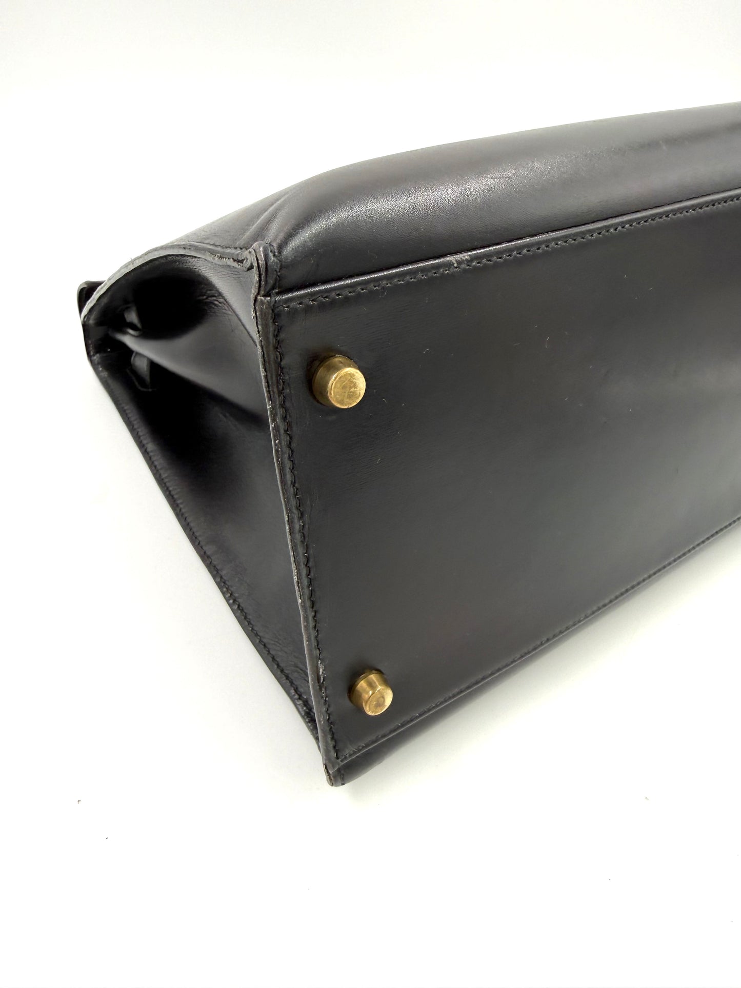 HERMÈS Kelly 40 Boxleder schwarz GHW