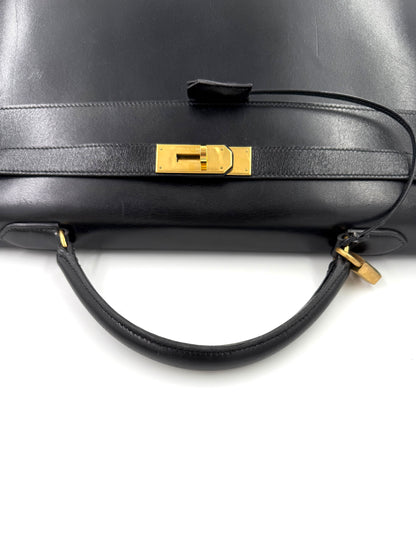 HERMÈS Kelly 40 Boxleder schwarz GHW