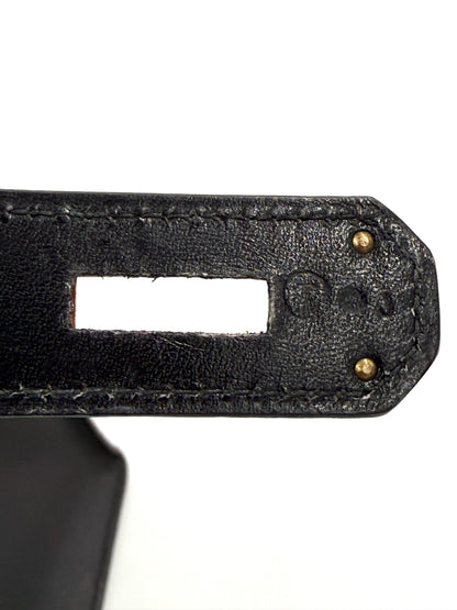 HERMÈS Kelly 40 Boxleder schwarz GHW