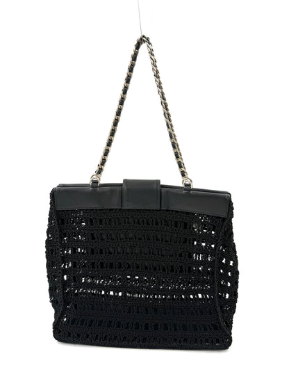 CHANEL Vintage CC Shoulder Crochet Woven schwarz