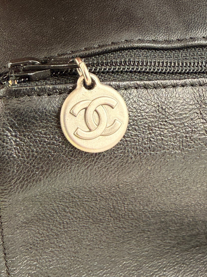 CHANEL Vintage CC Shoulder Crochet Woven schwarz