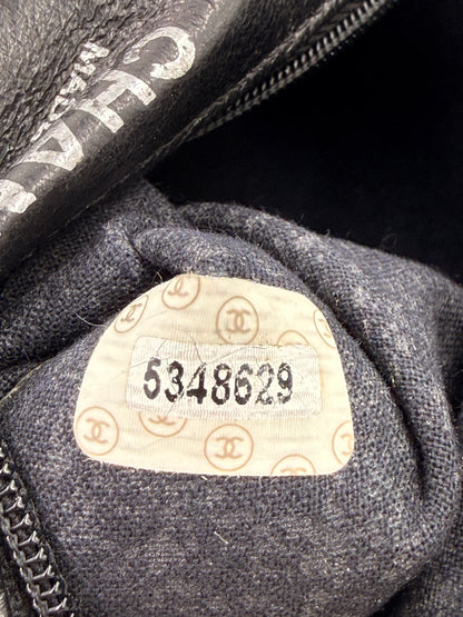 CHANEL Vintage CC Shoulder Crochet Woven schwarz