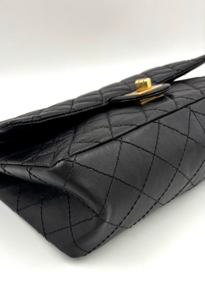 CHANEL 2.55 Double Flap small schwarz GHW