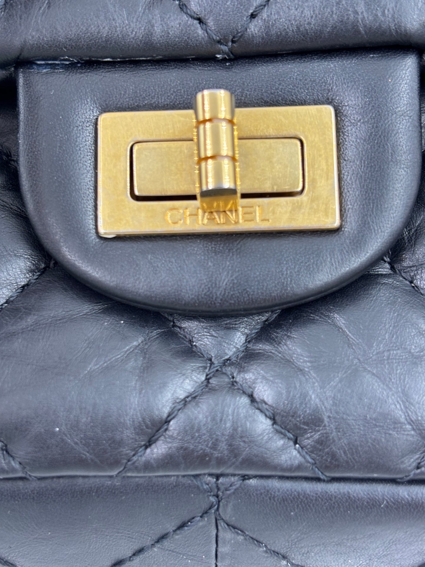 CHANEL 2.55 Double Flap small schwarz GHW