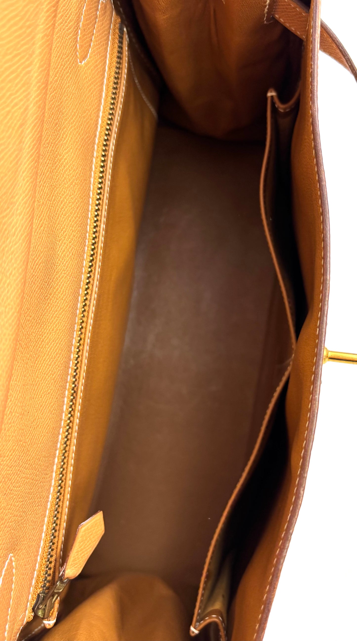 HERMÈS Kelly 32 Courchevel gold GHW