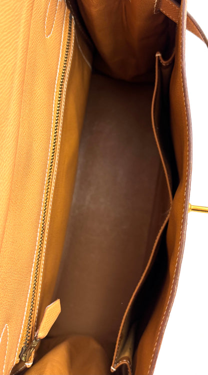 HERMÈS Kelly 32 Courchevel gold GHW
