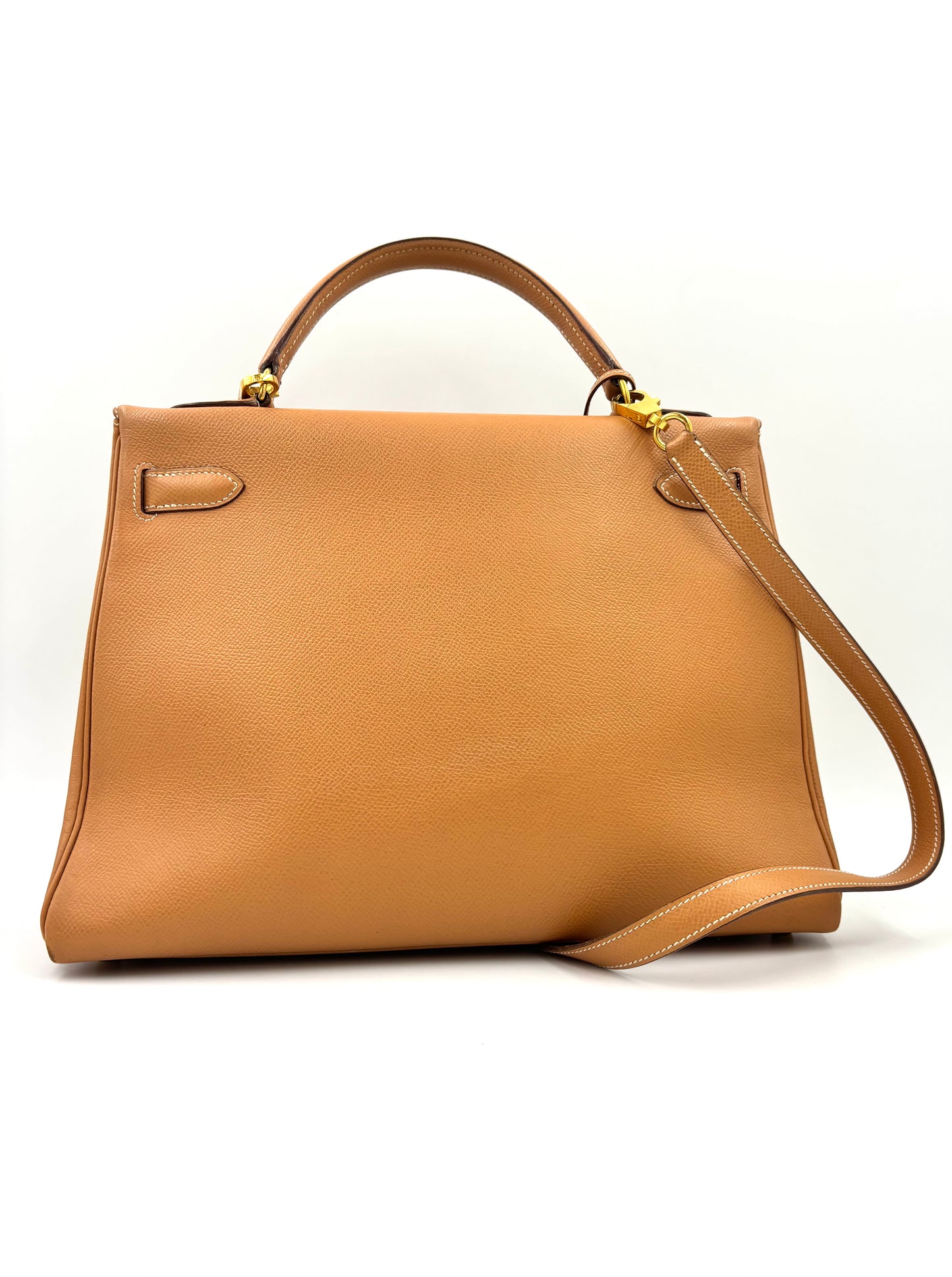 HERMÈS Kelly 32 Courchevel gold GHW