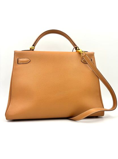 HERMÈS Kelly 32 Courchevel gold GHW