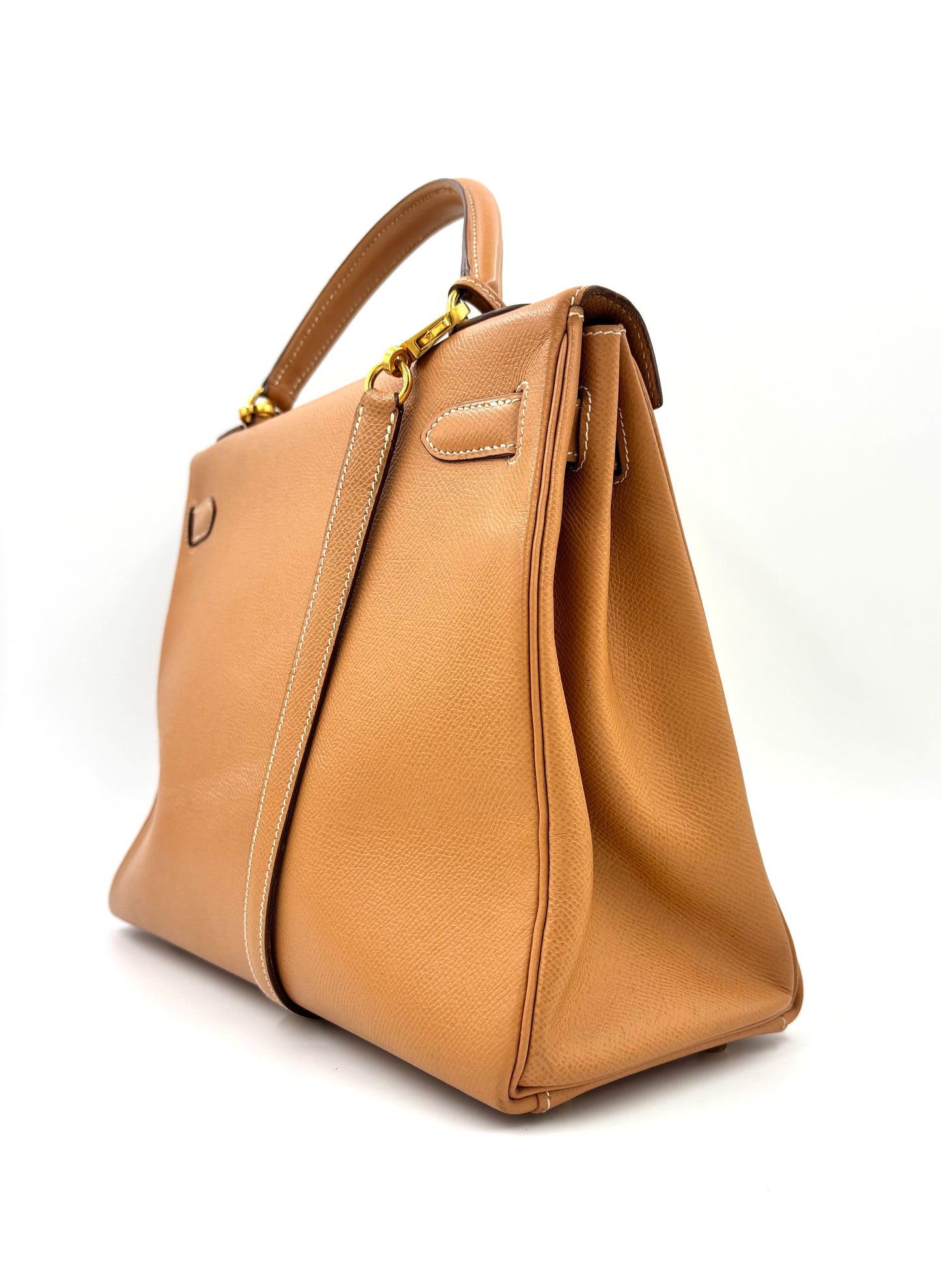 HERMÈS Kelly 32 Courchevel gold GHW