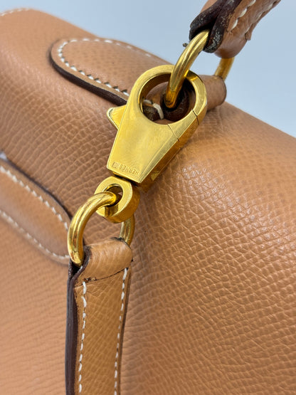 HERMÈS Kelly 32 Courchevel gold GHW