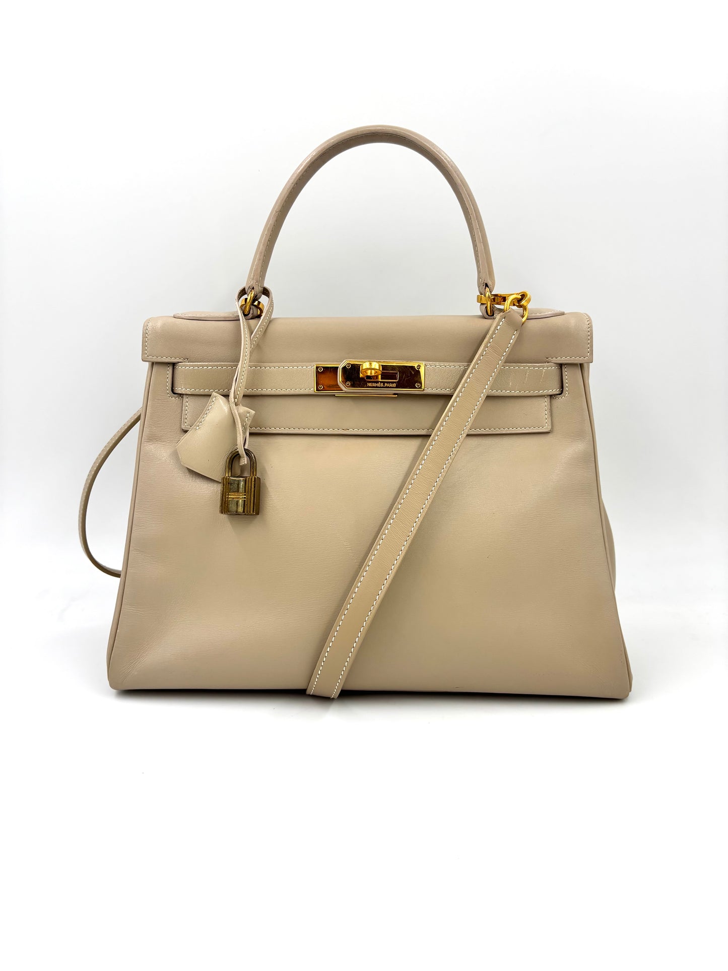 HERMÈS Kelly 28 Swift Etoupe GHW