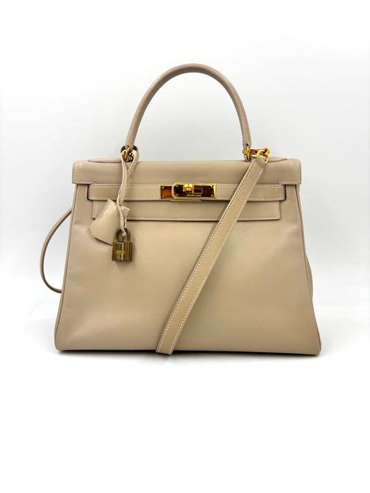 HERMÈS Kelly 28 Swift Etoupe GHW