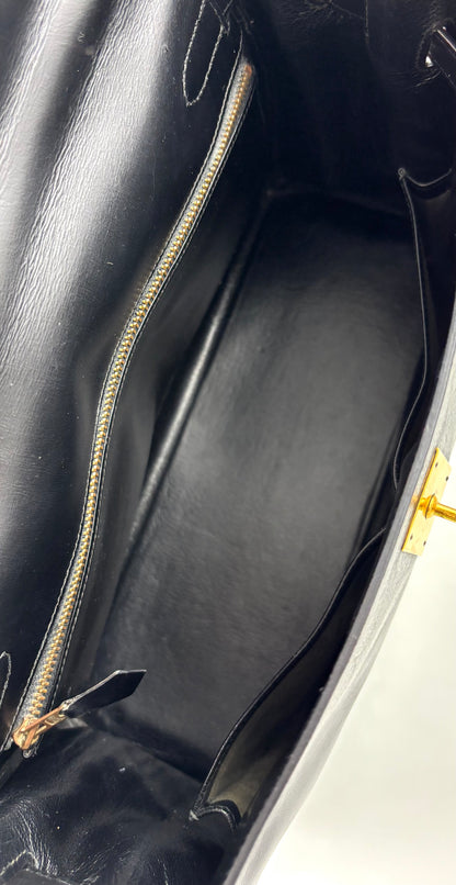 HERMÈS Vintage Kelly 32 schwarz GHW
