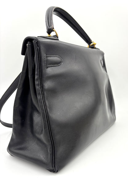 HERMÈS Vintage Kelly 32 schwarz GHW