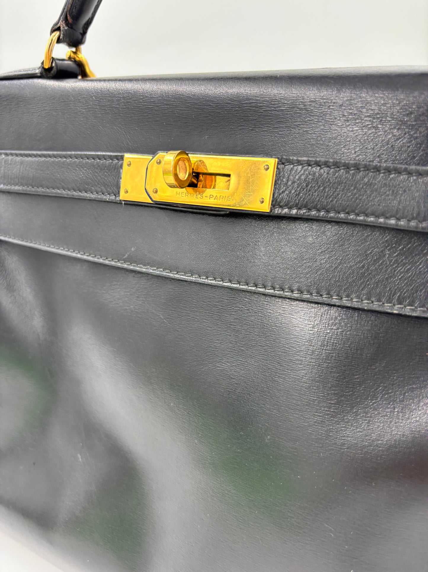 HERMÈS Vintage Kelly 32 schwarz GHW