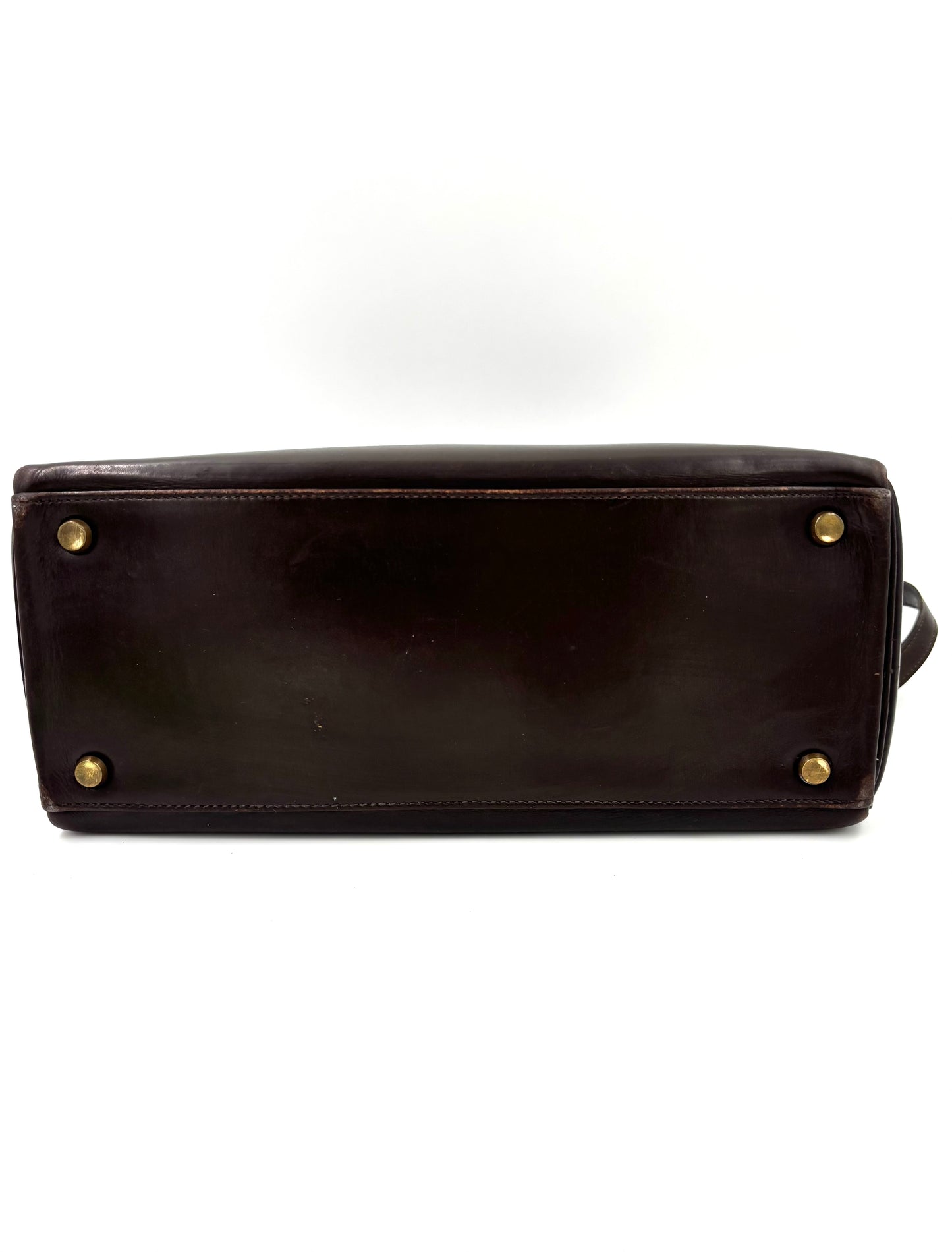 HERMÈS Vintage Kelly 28 dunkelbraun GHW