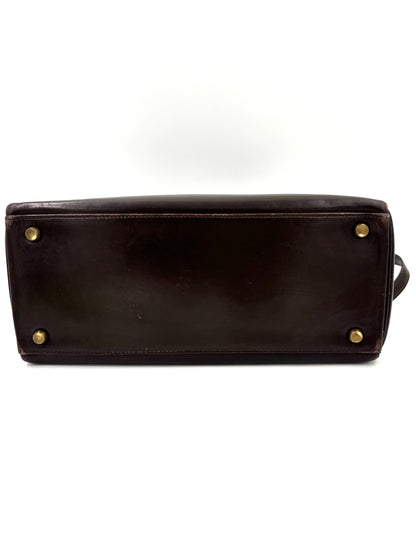 HERMÈS Vintage Kelly 28 dunkelbraun GHW