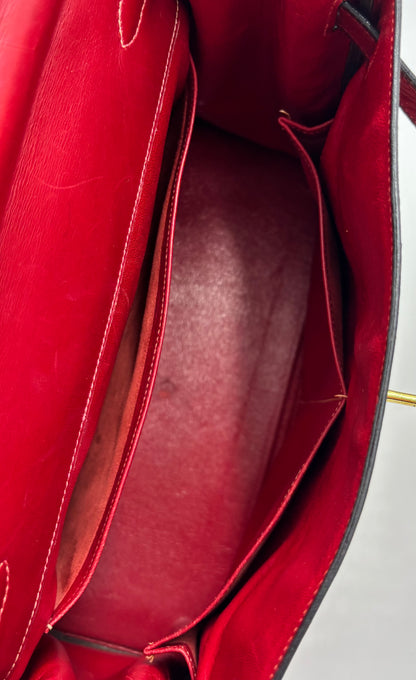 HERMÈS Vintage Kelly 28 rouge GHW