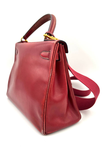 HERMÈS Vintage Kelly 28 rouge GHW