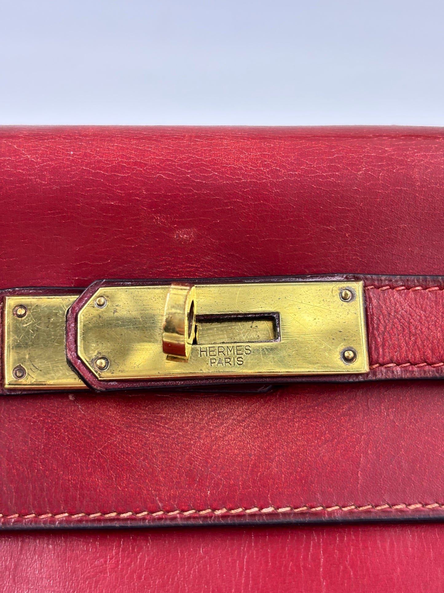 HERMÈS Vintage Kelly 28 rouge GHW