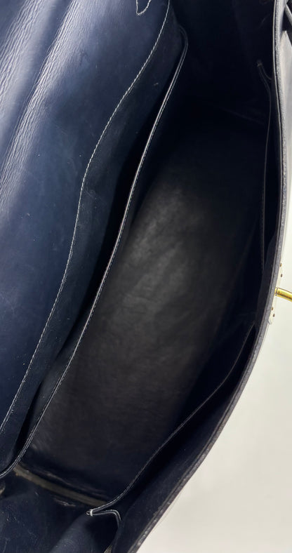 HERMÈS Vintage Kelly 35 navy GHW