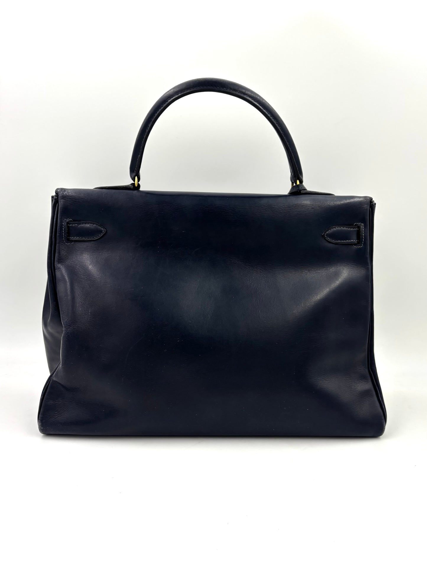 HERMÈS Vintage Kelly 35 navy GHW
