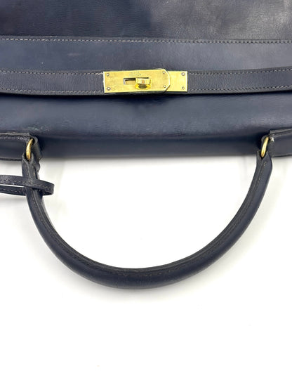 HERMÈS Vintage Kelly 35 navy GHW
