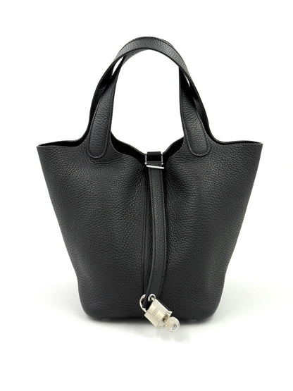 HERMÈS Picotin 18 schwarz PHW - Clutch & Macarons - Stempel U; 2022 - Clutch & Macarons - 