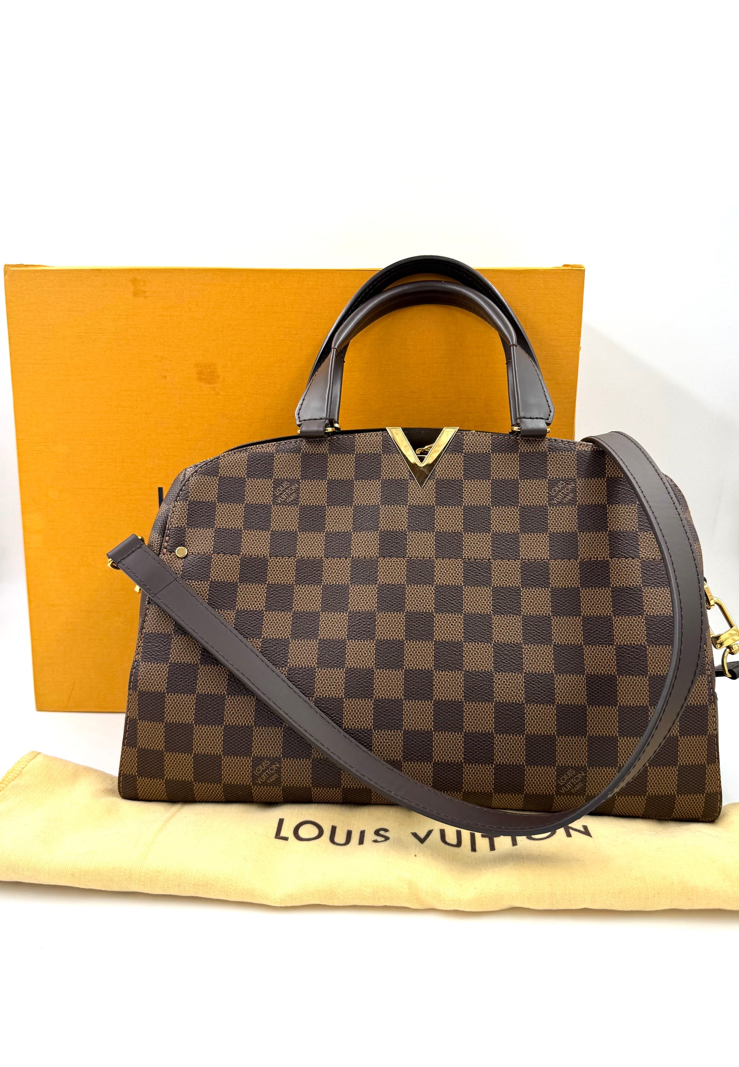 LOUIS VUITTON Kensington Bowling Bag Damier Ebene