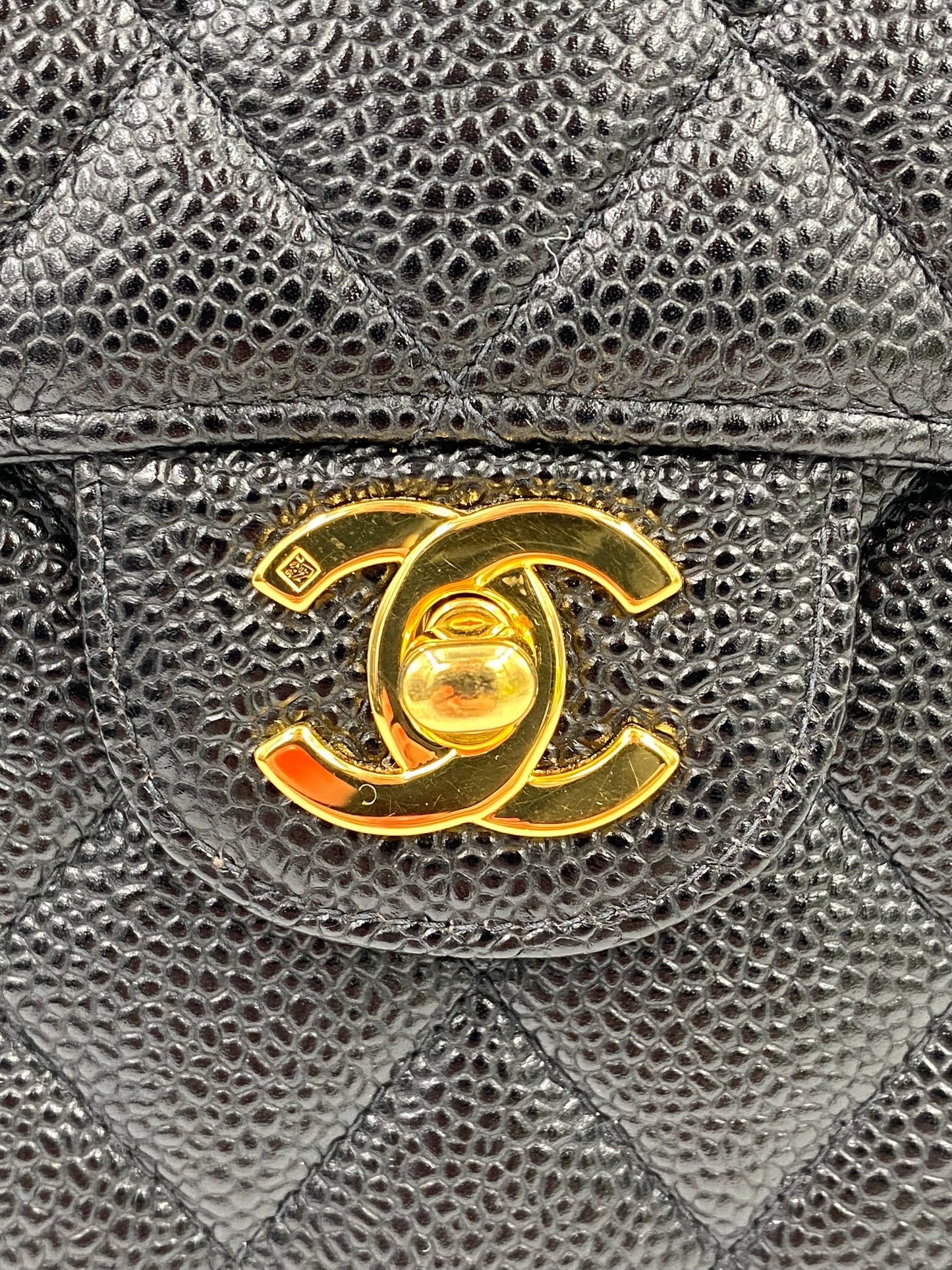 CHANEL Single Flap Bag Jumbo Caviarleder schwarz