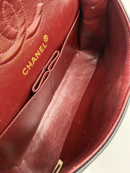 CHANEL Timeless Double Flap small Lammleder schwarz GHW