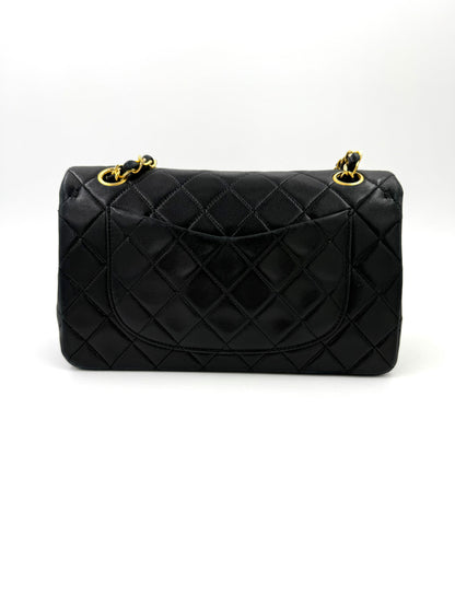 CHANEL Timeless Double Flap small Lammleder schwarz GHW