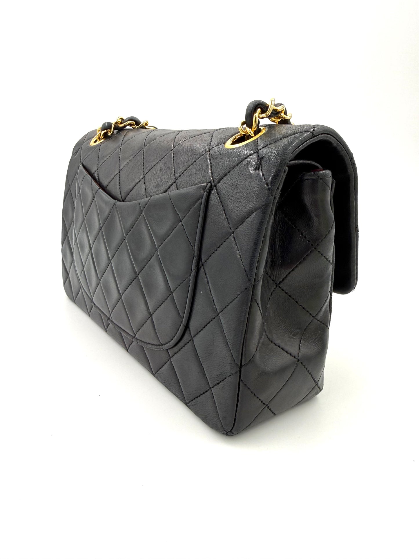 CHANEL Timeless Double Flap small Lammleder schwarz GHW