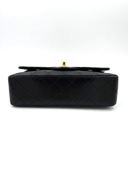 CHANEL Timeless Double Flap small Lammleder schwarz GHW