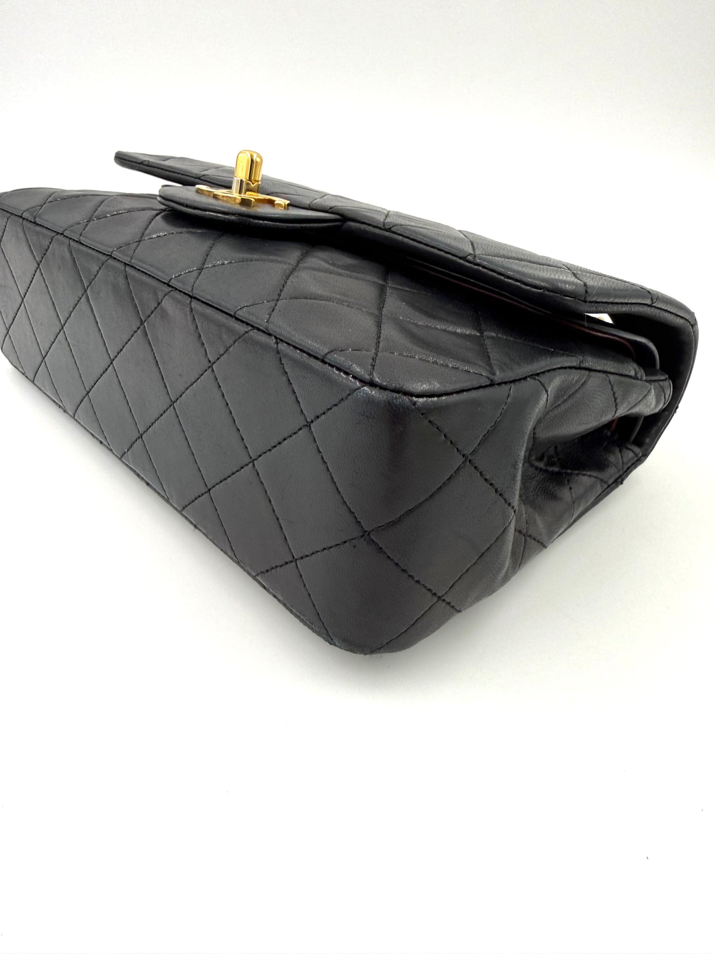 CHANEL Timeless Double Flap small Lammleder schwarz GHW