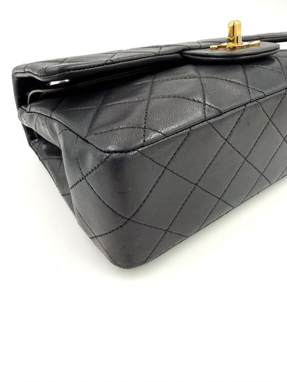 CHANEL Timeless Double Flap small Lammleder schwarz GHW