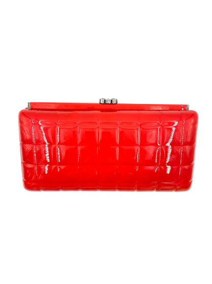 CHANEL Patent Chocolate Bar Clutch rouge