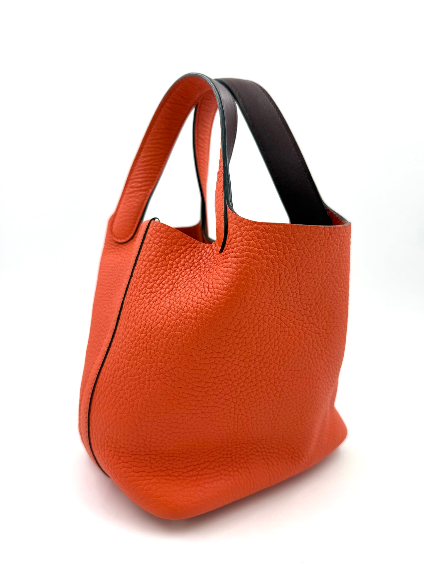 HERMÈS Picotin 18 Lock Orange Feu PHW