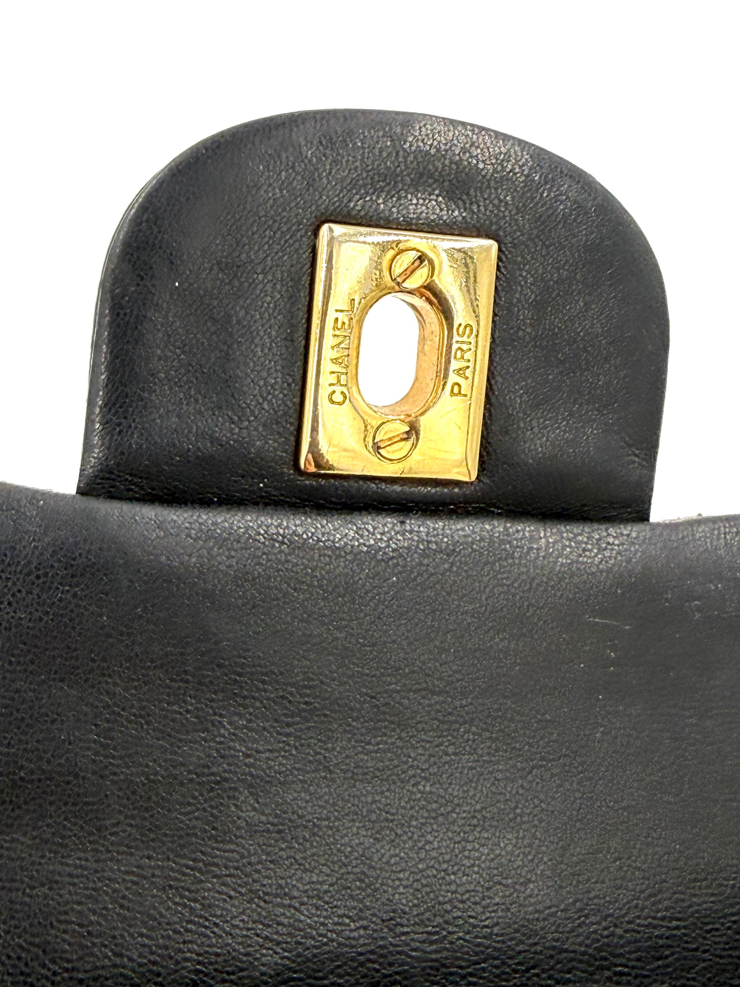 CHANEL Timeless Double Flap medium Lammleder schwarz GHW