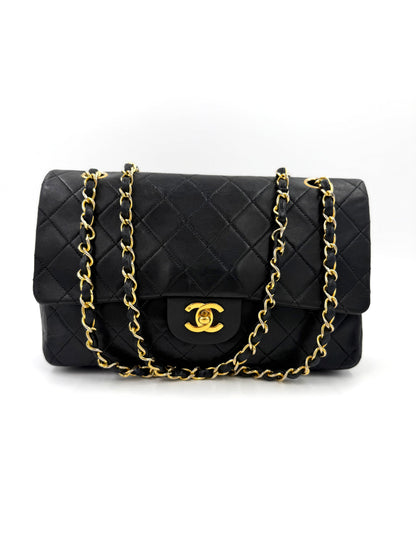 CHANEL Timeless Double Flap medium Lammleder schwarz GHW