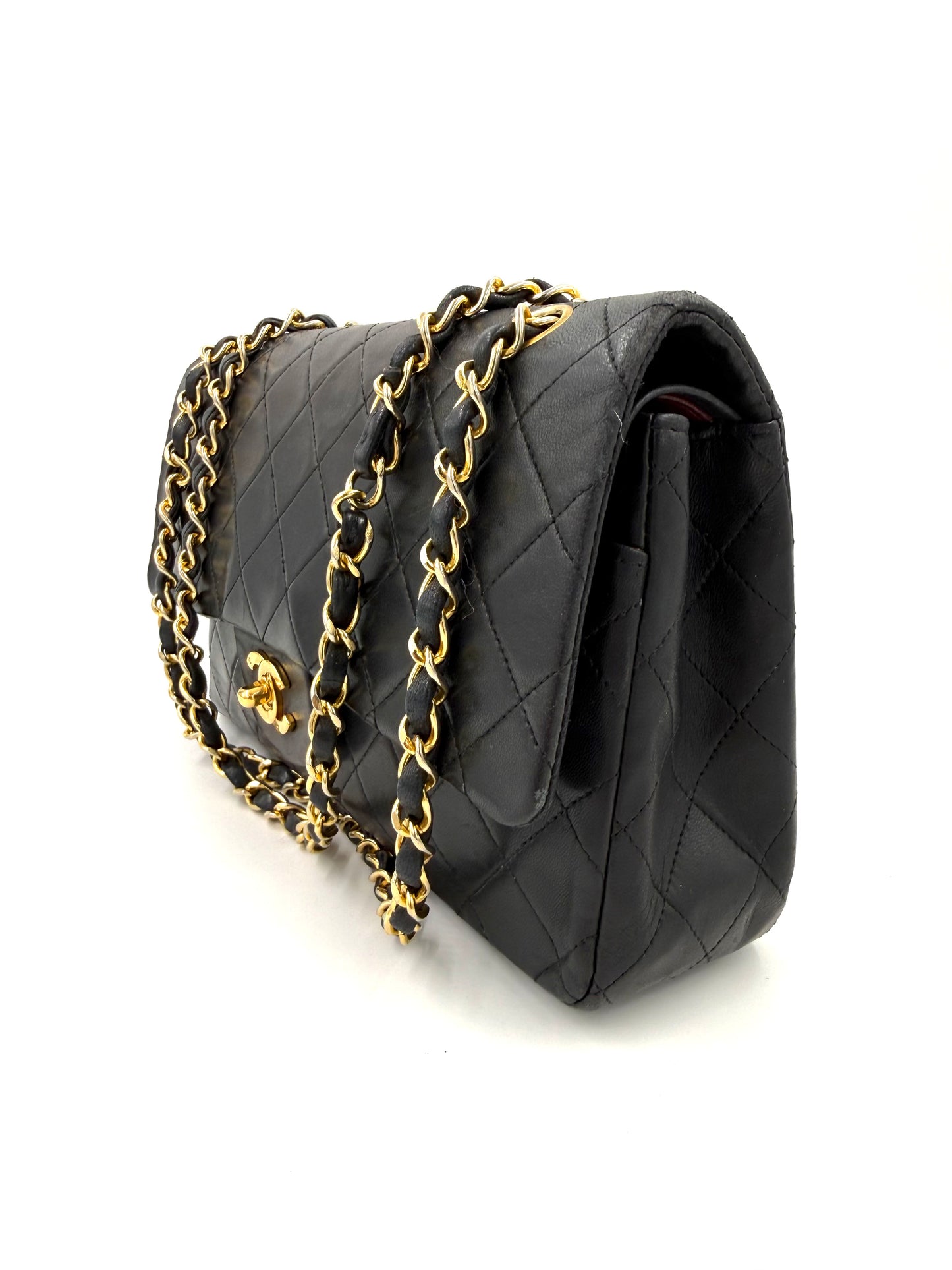 CHANEL Timeless Double Flap medium Lammleder schwarz GHW