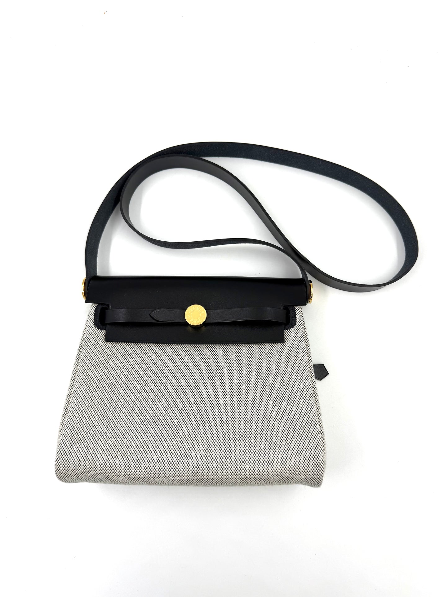 HERMÈS Mini Herbag Beige Noir