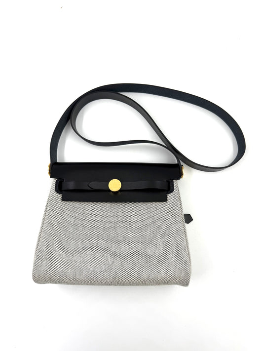 HERMÈS Mini Herbag Beige Noir