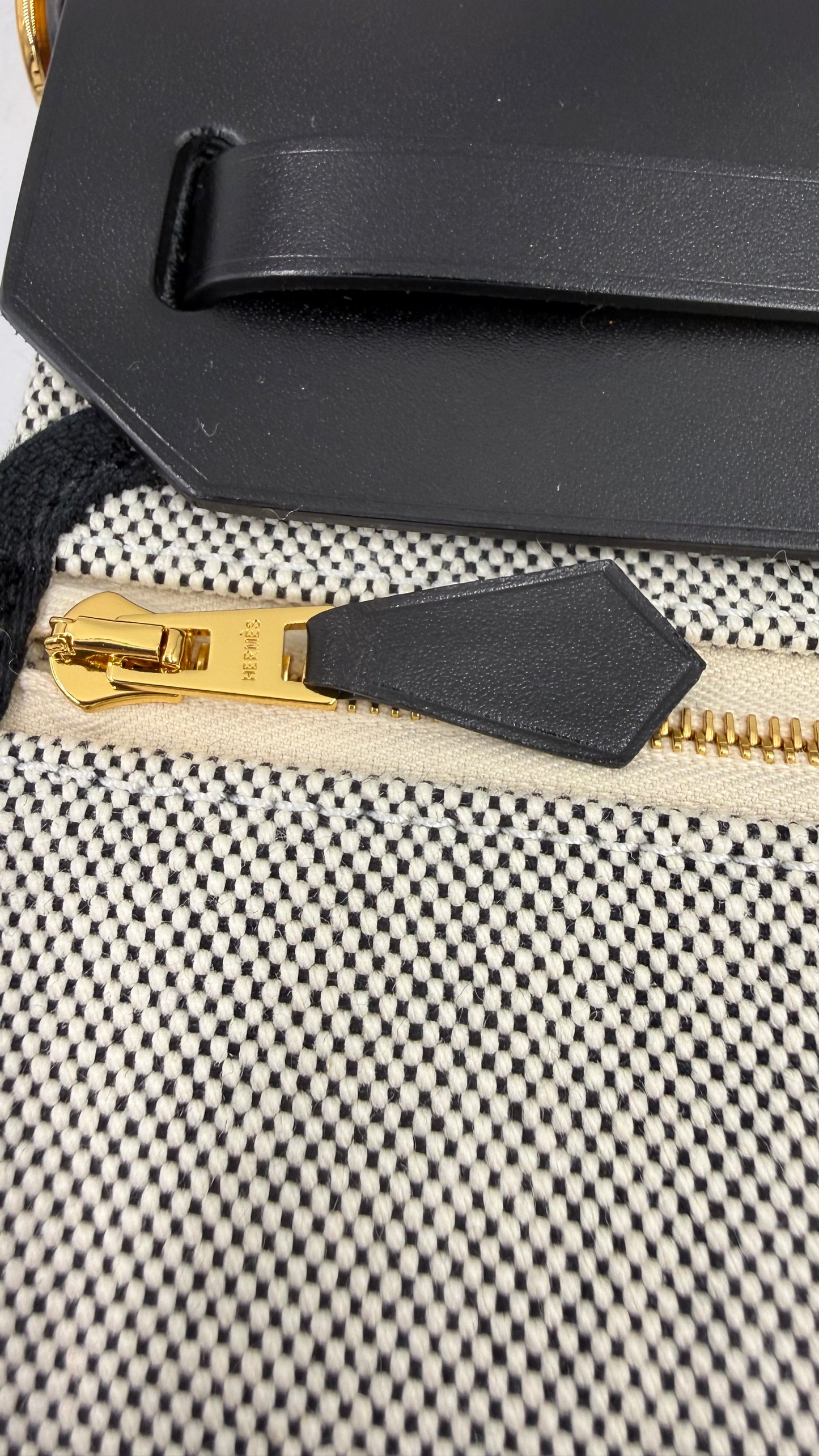 HERMÈS Mini Herbag Beige Noir