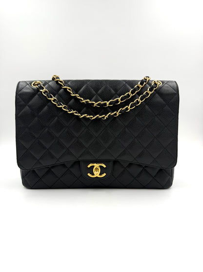 Chanel Timeless Maxi Double Flap Caviar schwarz GHW