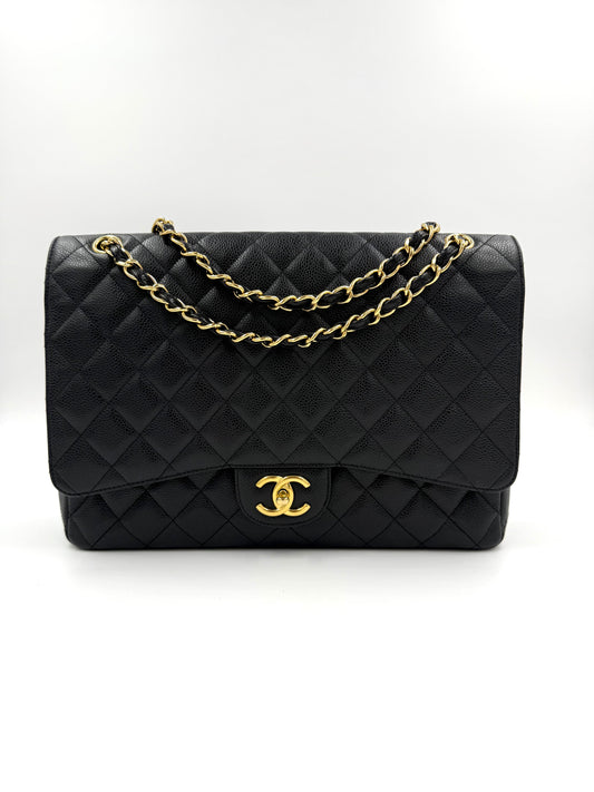 Chanel Timeless Maxi Double Flap Caviar schwarz GHW