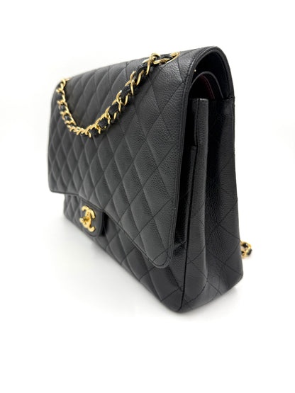 Chanel Timeless Maxi Double Flap Caviar schwarz GHW
