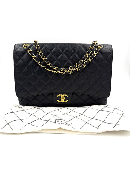 Chanel Timeless Maxi Double Flap Caviar schwarz GHW