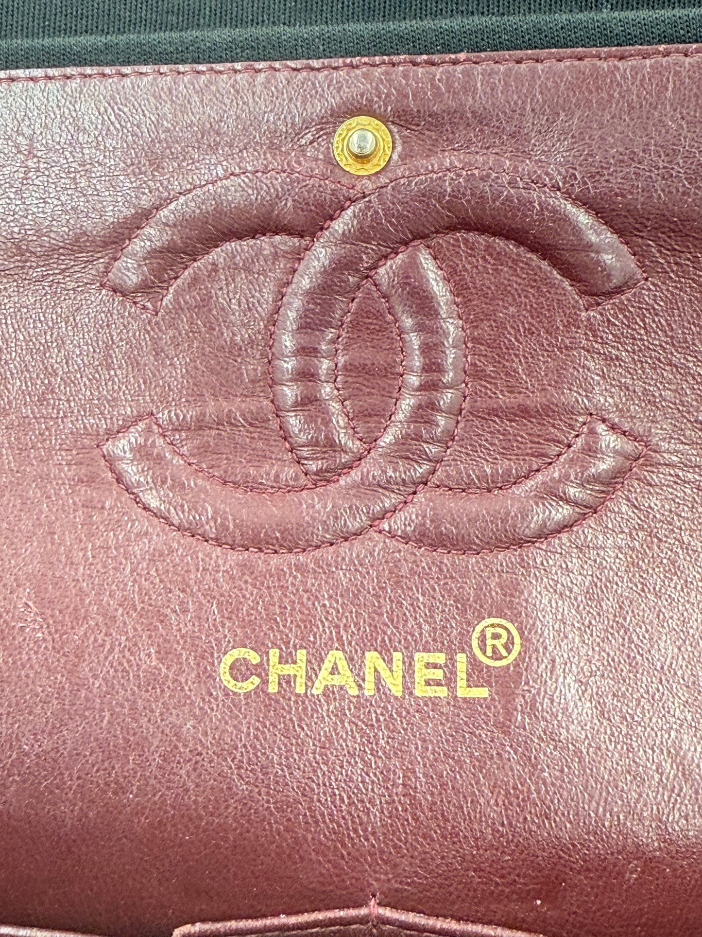 CHANEL Timeless Double Flap medium schwarz Jersey GHW